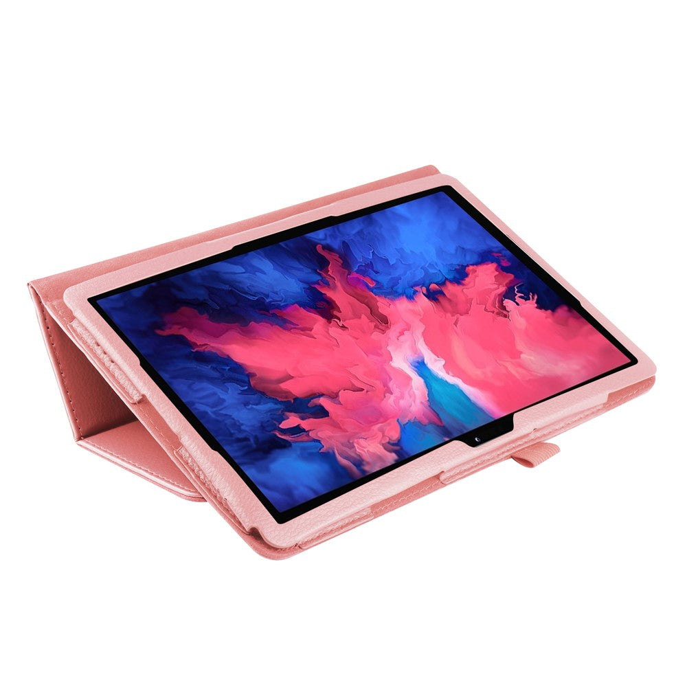 Litchi Texture Leather Tablet Case with Stand for Lenovo Tab P11 Pro 2020 11.5 TB-J706F/J706L - Pink