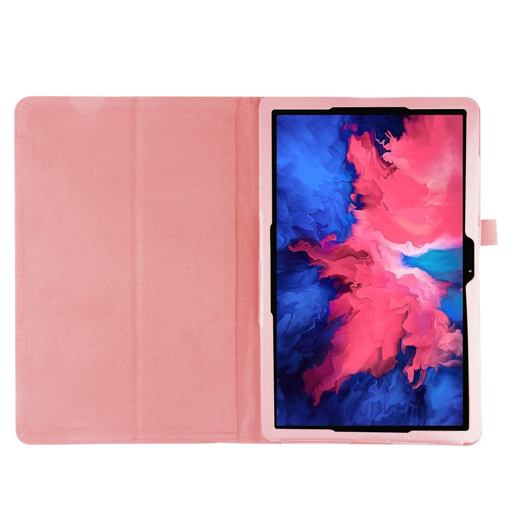 Litchi Texture Leather Tablet Case with Stand for Lenovo Tab P11 Pro 2020 11.5 TB-J706F/J706L - Pink