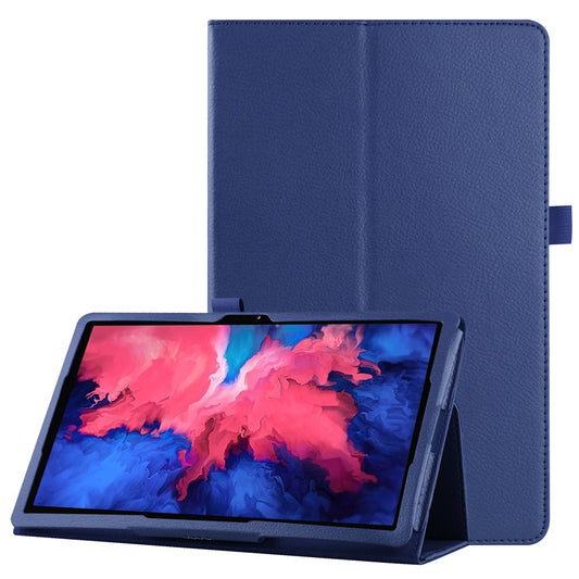 Litchi Texture Leather Tablet Case with Stand for Lenovo Tab P11 Pro 2020 11.5 TB-J706F/J706L - Dark Blue