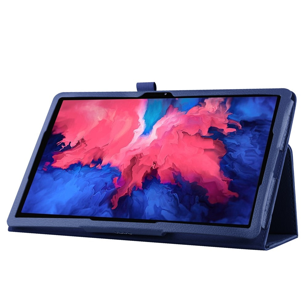 Litchi Texture Leather Tablet Case with Stand for Lenovo Tab P11 Pro 2020 11.5 TB-J706F/J706L - Dark Blue
