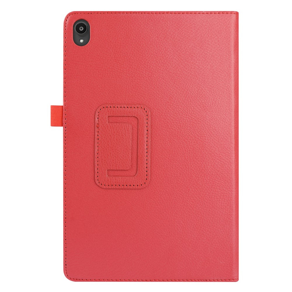 Litchi Texture Leather Tablet Case with Stand for Lenovo Tab P11 / P11 5G 11 inch TB-J606F / J606X - Red