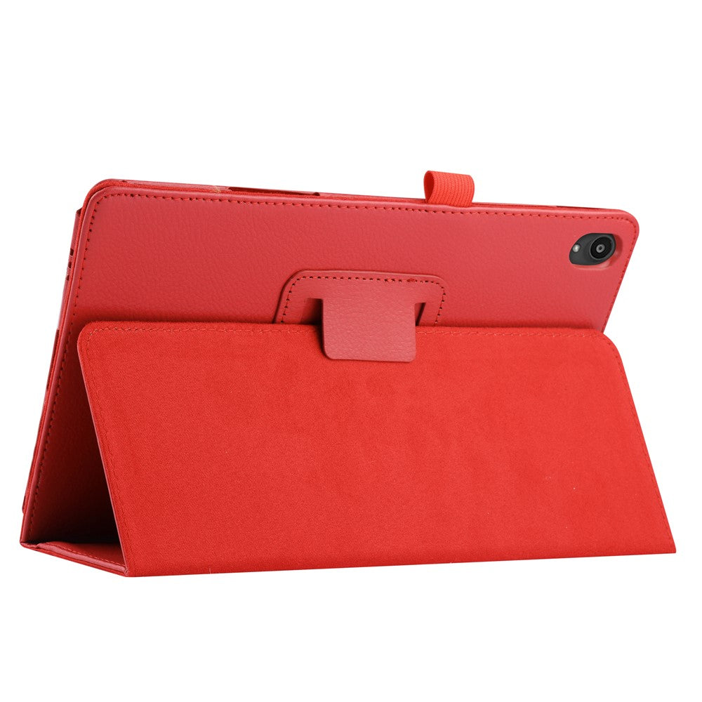 Litchi Texture Leather Tablet Case with Stand for Lenovo Tab P11 / P11 5G 11 inch TB-J606F / J606X - Red