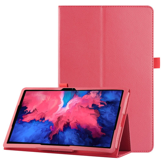 Litchi Texture Leather Tablet Case with Stand for Lenovo Tab P11 / P11 5G 11 inch TB-J606F / J606X - Rose