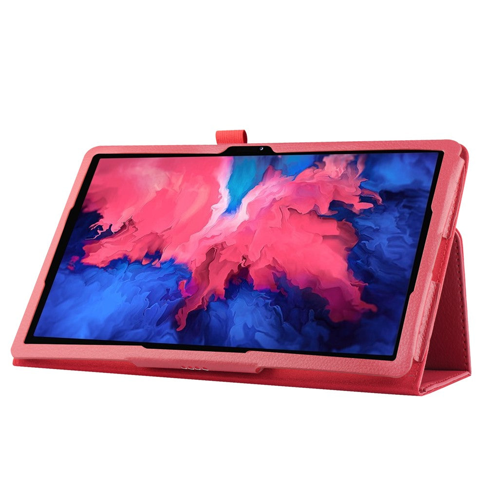 Litchi Texture Leather Tablet Case with Stand for Lenovo Tab P11 / P11 5G 11 inch TB-J606F / J606X - Rose