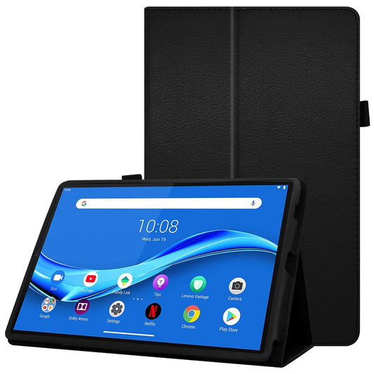 Litchi Texture PU Leather Tablet Case Cover with Stand for Lenovo Tab M10 HD Gen 2 - Black