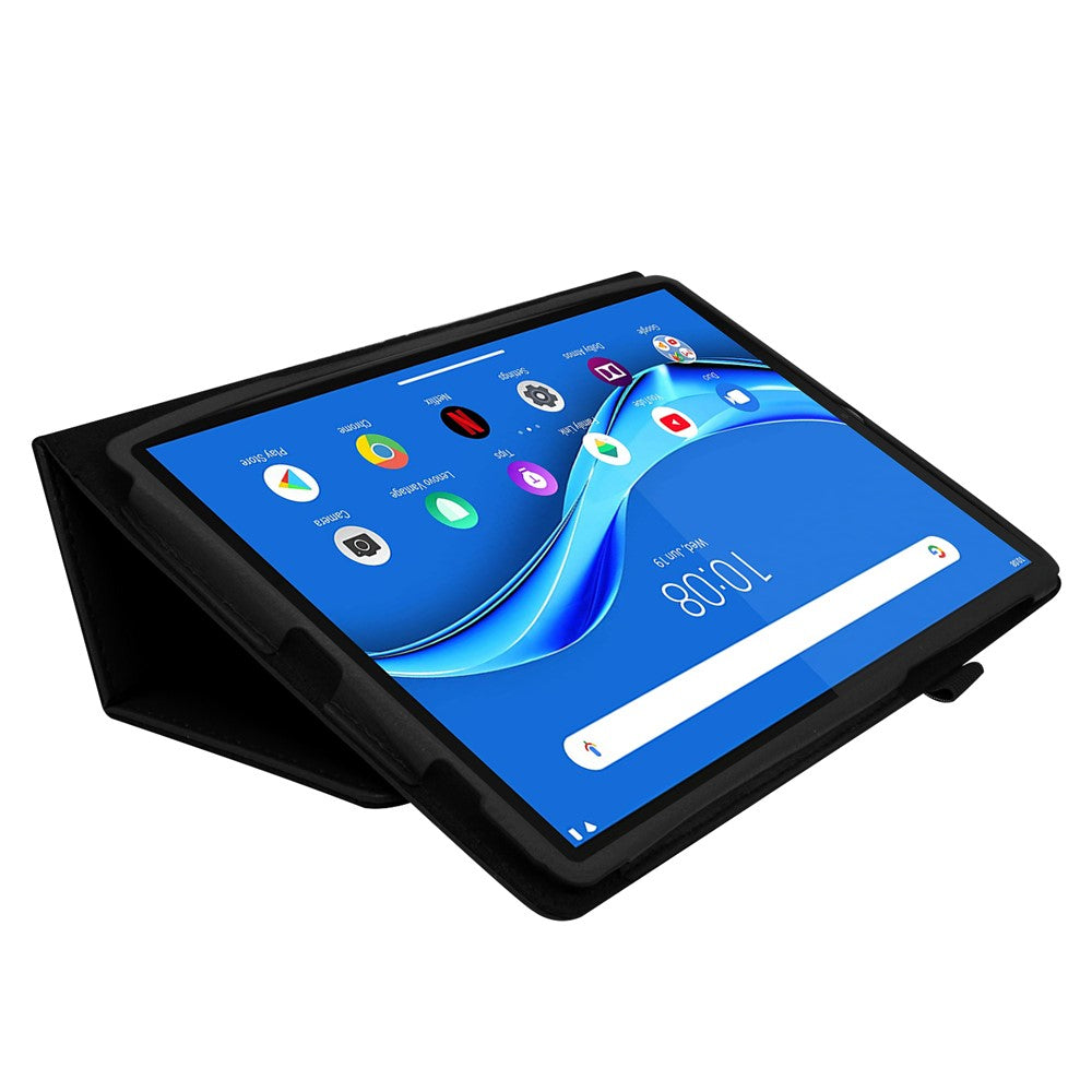 Litchi Texture PU Leather Tablet Case Cover with Stand for Lenovo Tab M10 HD Gen 2 - Black