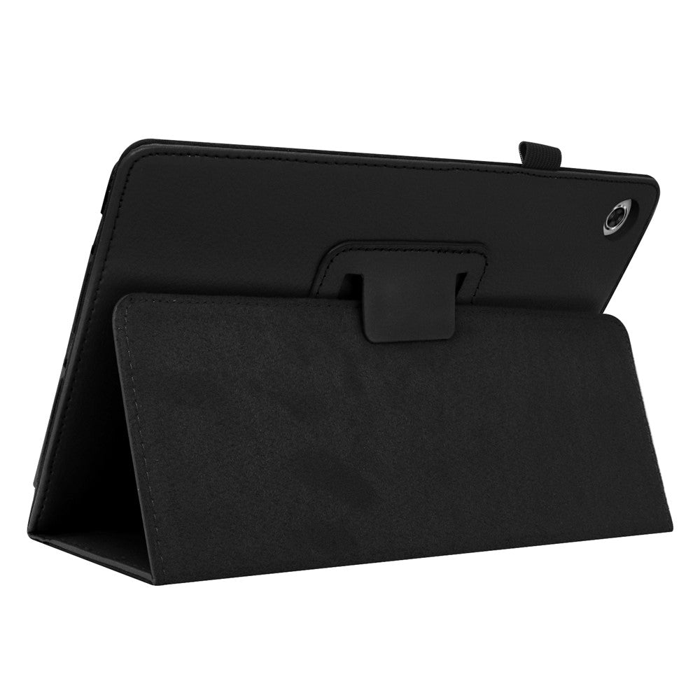 Litchi Texture PU Leather Tablet Case Cover with Stand for Lenovo Tab M10 HD Gen 2 - Black