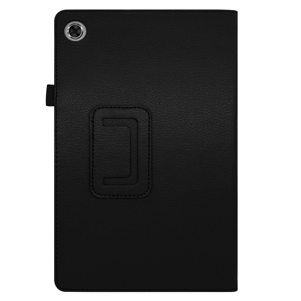 Litchi Texture PU Leather Tablet Case Cover with Stand for Lenovo Tab M10 HD Gen 2 - Black