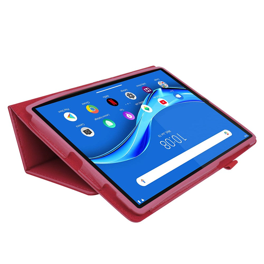 Litchi Texture PU Leather Tablet Case Cover with Stand for Lenovo Tab M10 HD Gen 2 - Rose