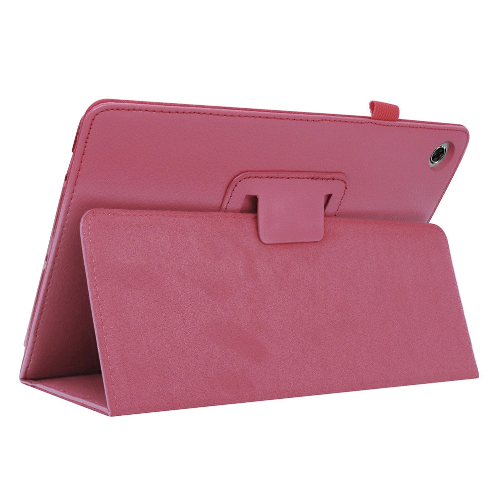 Litchi Texture PU Leather Tablet Case Cover with Stand for Lenovo Tab M10 HD Gen 2 - Rose