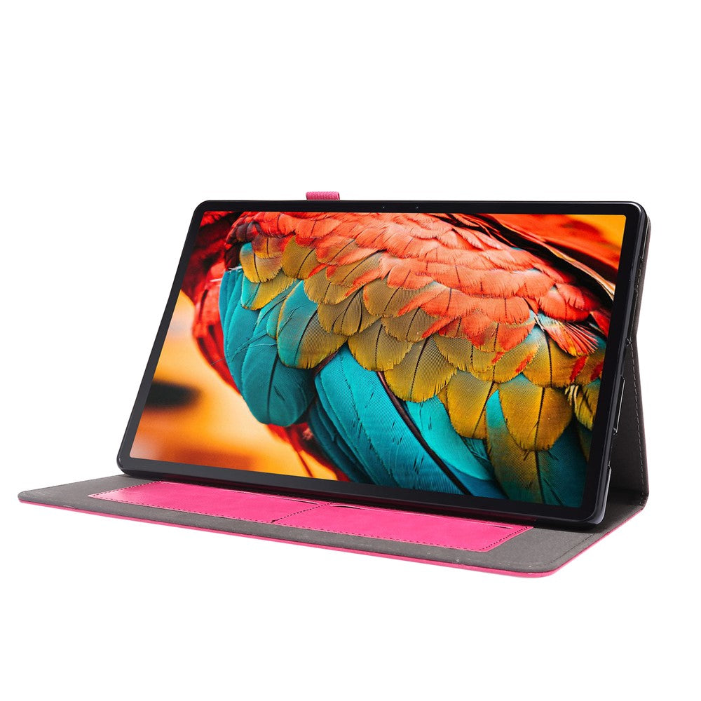 Crazy Horse Texture Two-Fold Design Leather Case for Lenovo Tab P11 / P11 5G 11-inch TB-J606F / J606X - Rose