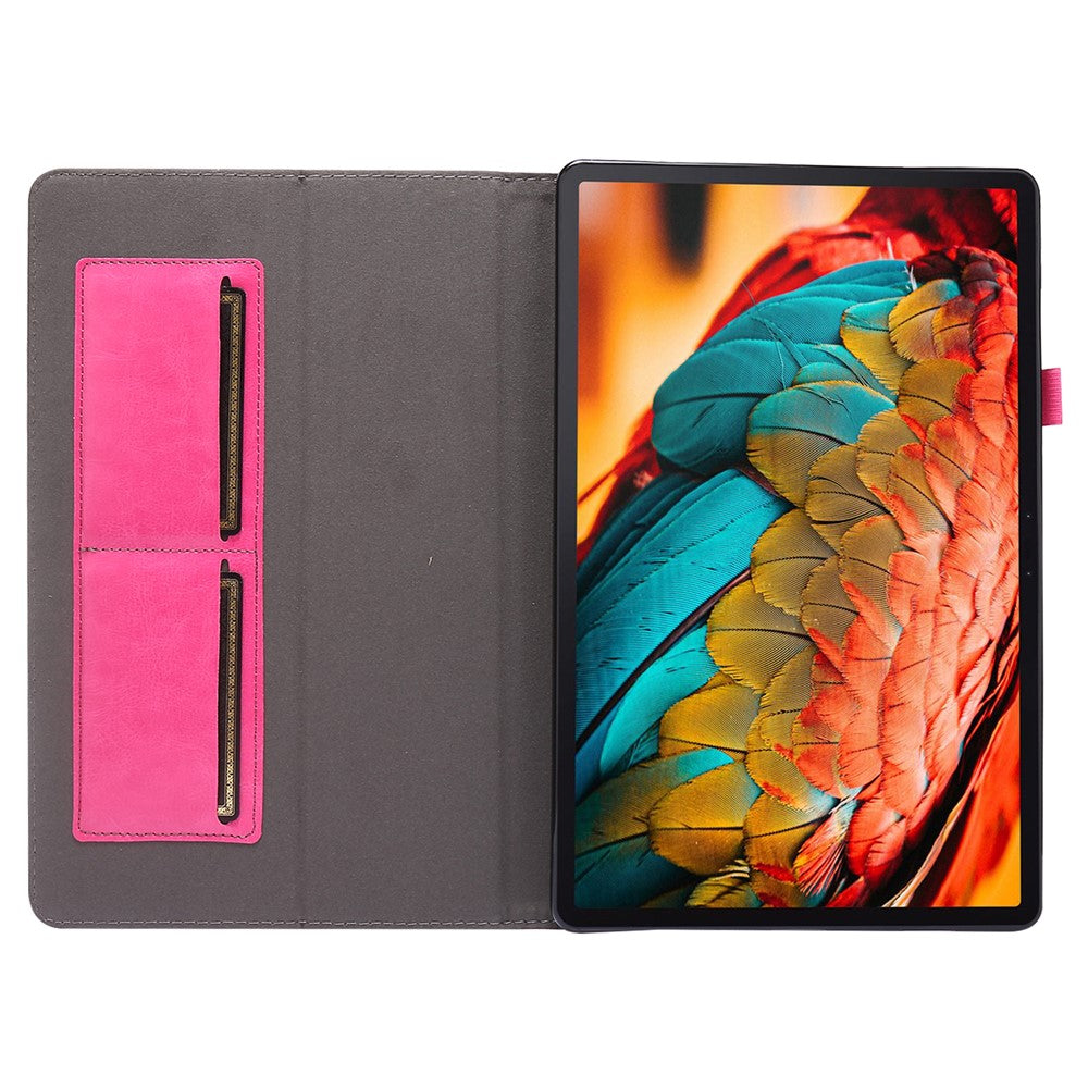 Crazy Horse Texture Two-Fold Design Leather Case for Lenovo Tab P11 / P11 5G 11-inch TB-J606F / J606X - Rose