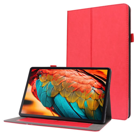 Crazy Horse Texture Two-Fold Design Leather Case for Lenovo Tab P11 / P11 5G 11-inch TB-J606F / J606X - Red