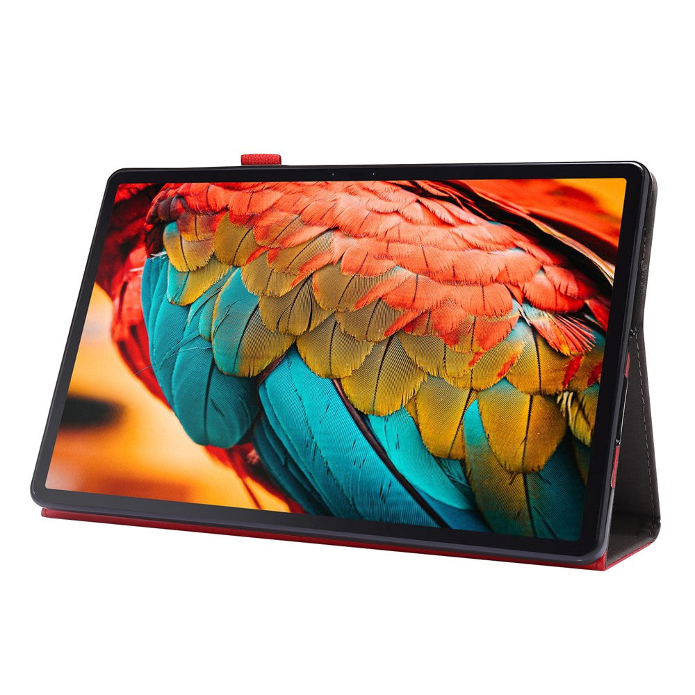 Crazy Horse Texture Two-Fold Design Leather Case for Lenovo Tab P11 / P11 5G 11-inch TB-J606F / J606X - Red