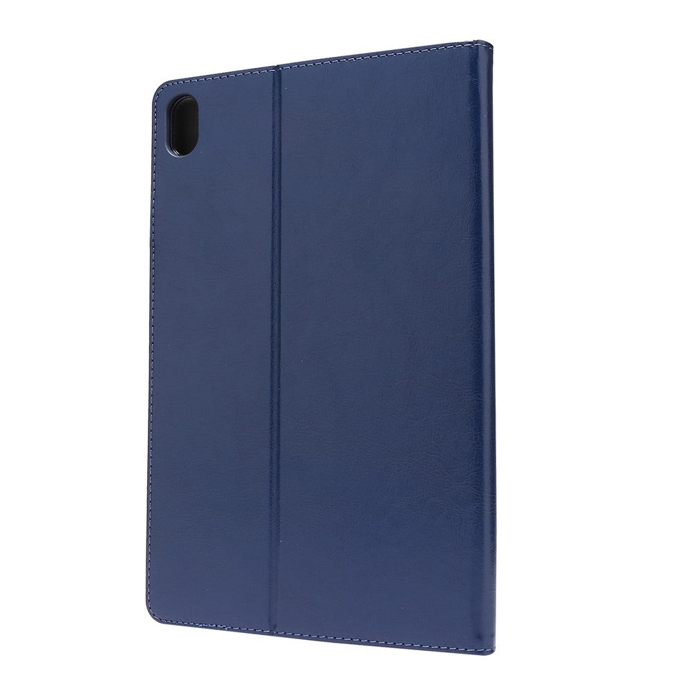 Crazy Horse Texture Two-Fold Design Leather Case for Lenovo Tab P11 / P11 5G 11-inch TB-J606F / J606X - Blue