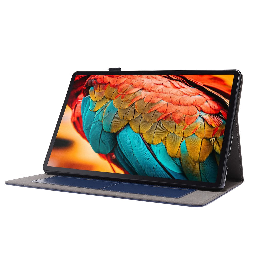 Crazy Horse Texture Two-Fold Design Leather Case for Lenovo Tab P11 / P11 5G 11-inch TB-J606F / J606X - Blue