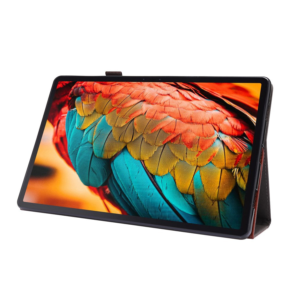 Crazy Horse Texture Two-Fold Design Leather Case for Lenovo Tab P11 / P11 5G 11-inch TB-J606F / J606X - Brown