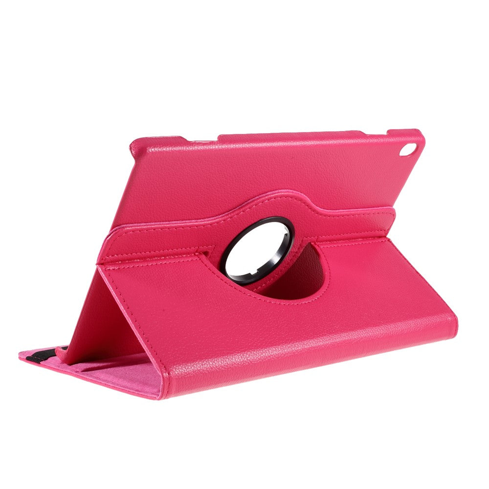 360 Degrees Rotating Stand Leather Case for Lenovo Tab M10 - Rose