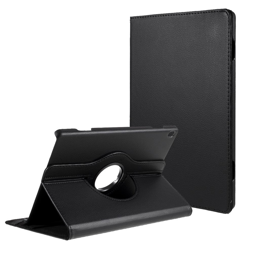 360 Degrees Rotating Stand Leather Case for Lenovo Tab M10 - Black