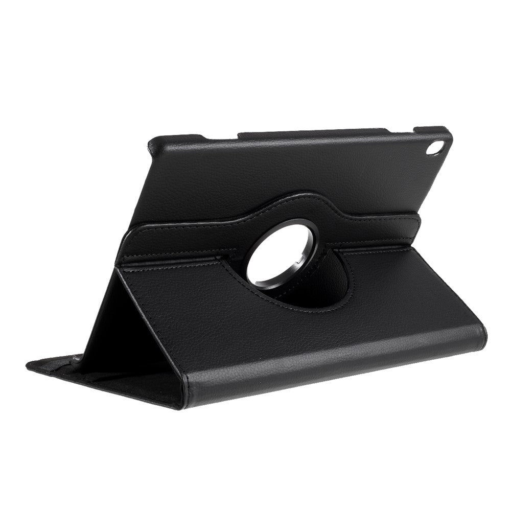 360 Degrees Rotating Stand Leather Case for Lenovo Tab M10 - Black