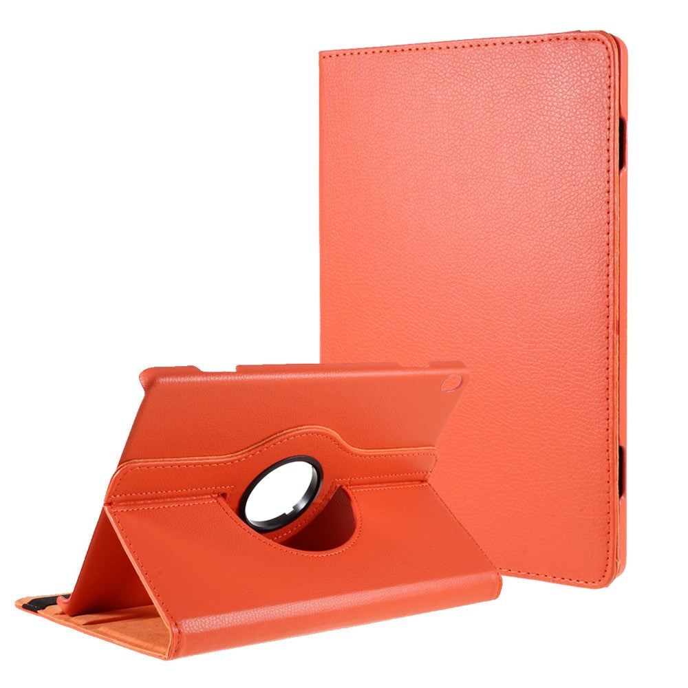 360 Degrees Rotating Stand Leather Case for Lenovo Tab M10 - Orange