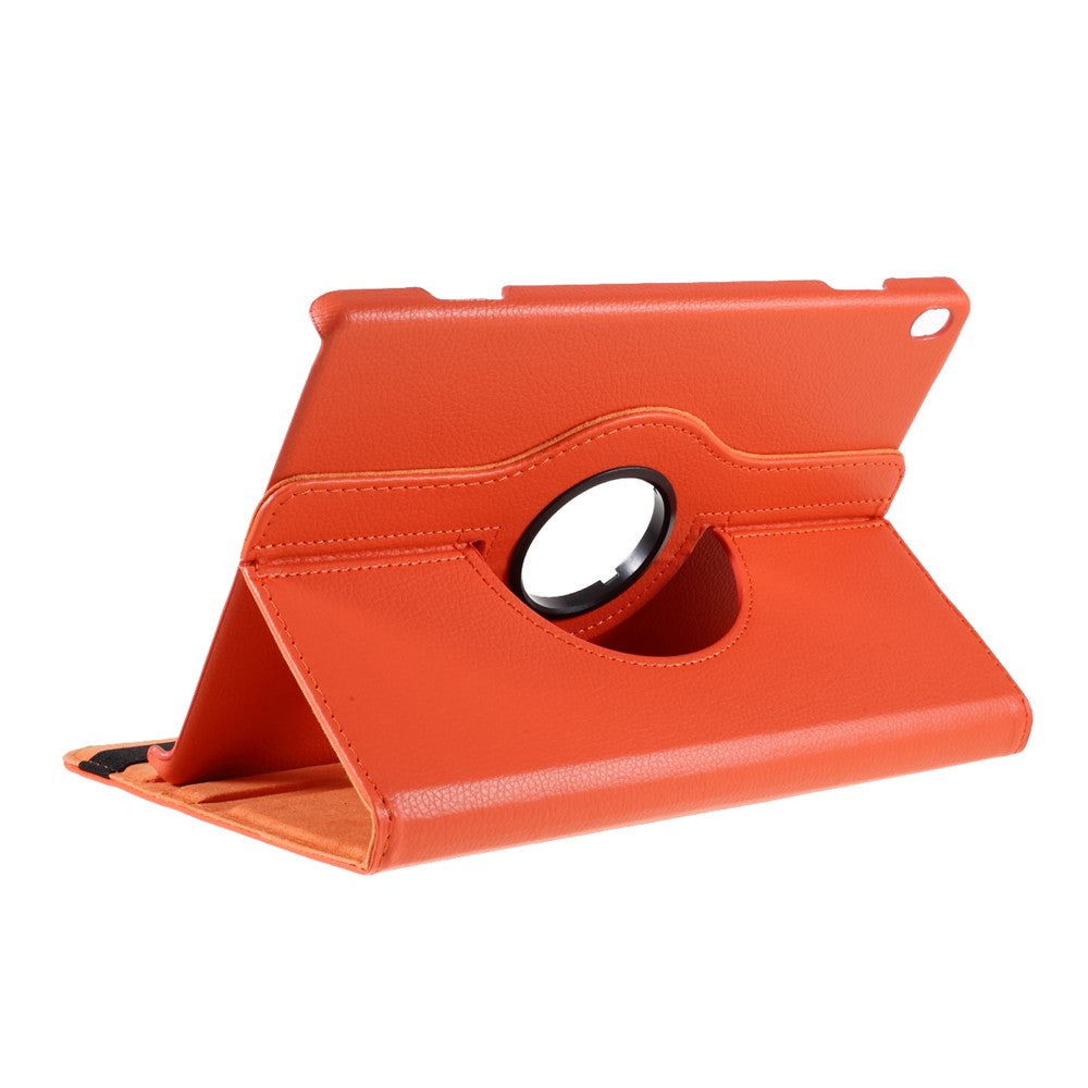 360 Degrees Rotating Stand Leather Case for Lenovo Tab M10 - Orange