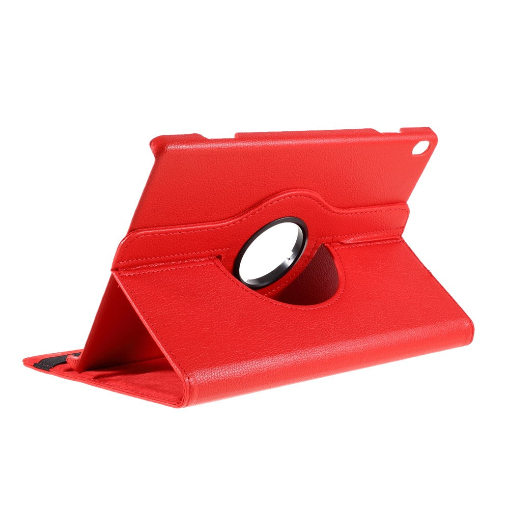 360 Degrees Rotating Stand Leather Case for Lenovo Tab M10 - Red