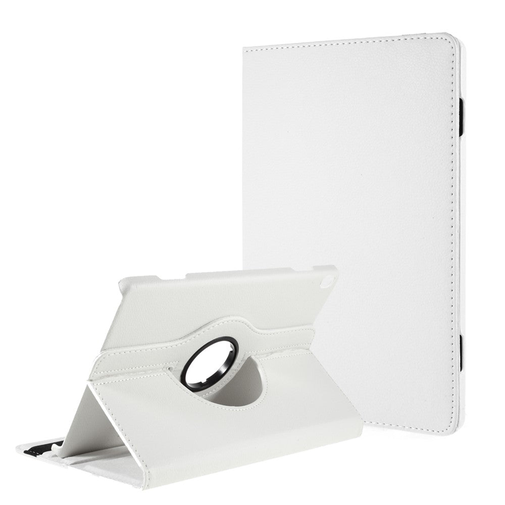 360 Degrees Rotating Stand Leather Case for Lenovo Tab M10 - White