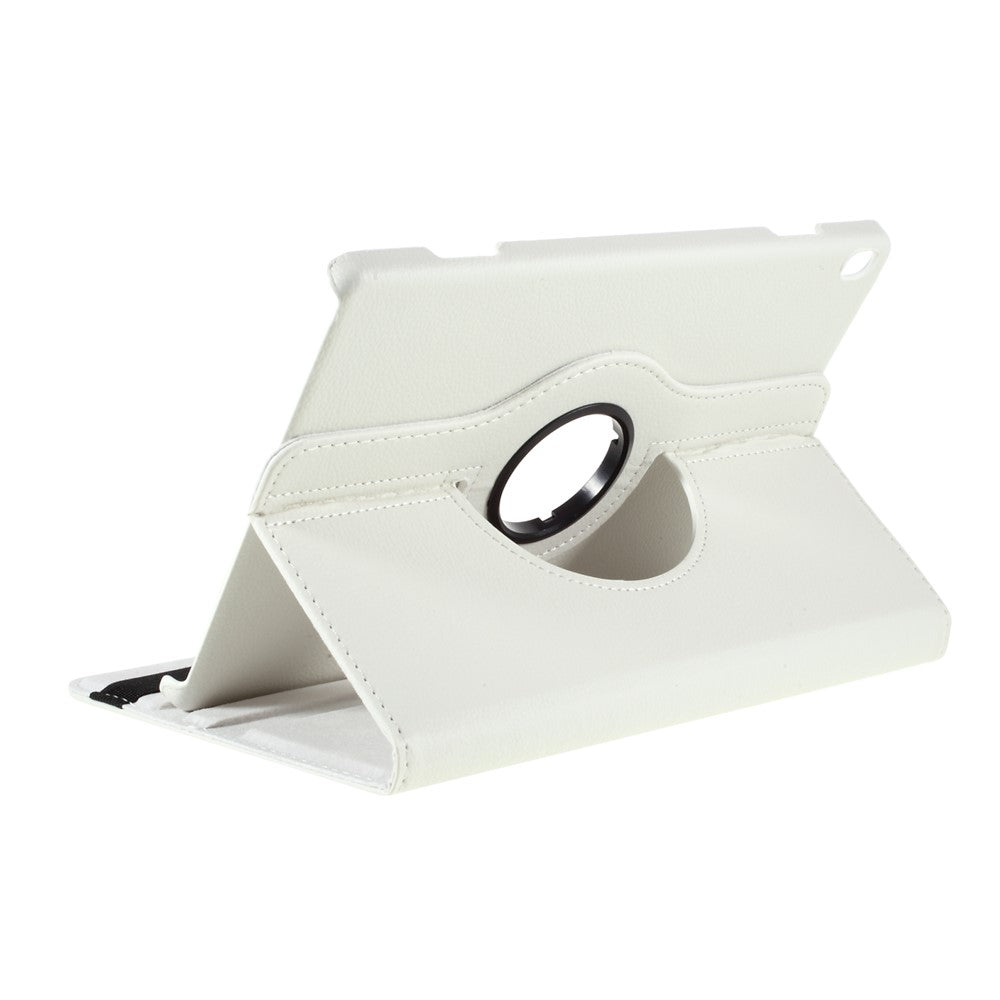 360 Degrees Rotating Stand Leather Case for Lenovo Tab M10 - White