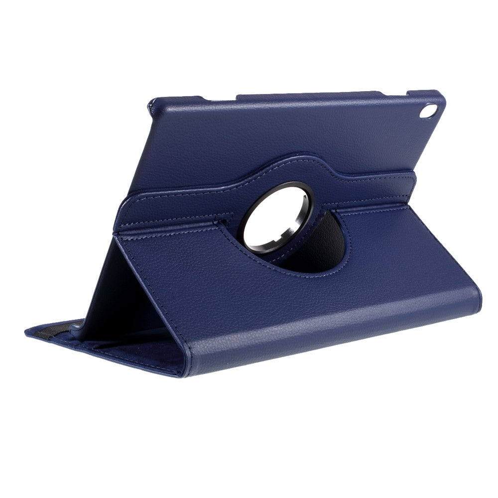 360 Degrees Rotating Stand Leather Case for Lenovo Tab M10 - Dark Blue