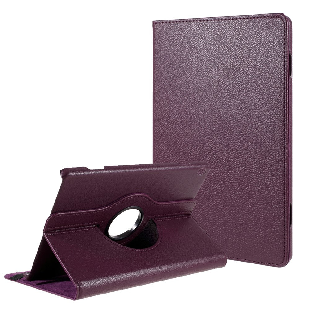 360 Degrees Rotating Stand Leather Case for Lenovo Tab M10 - Purple