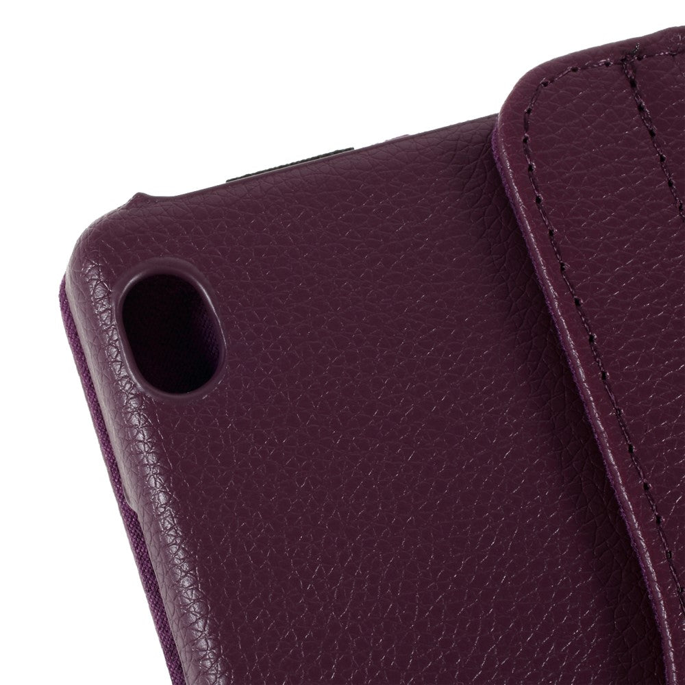360 Degrees Rotating Stand Leather Case for Lenovo Tab M10 - Purple