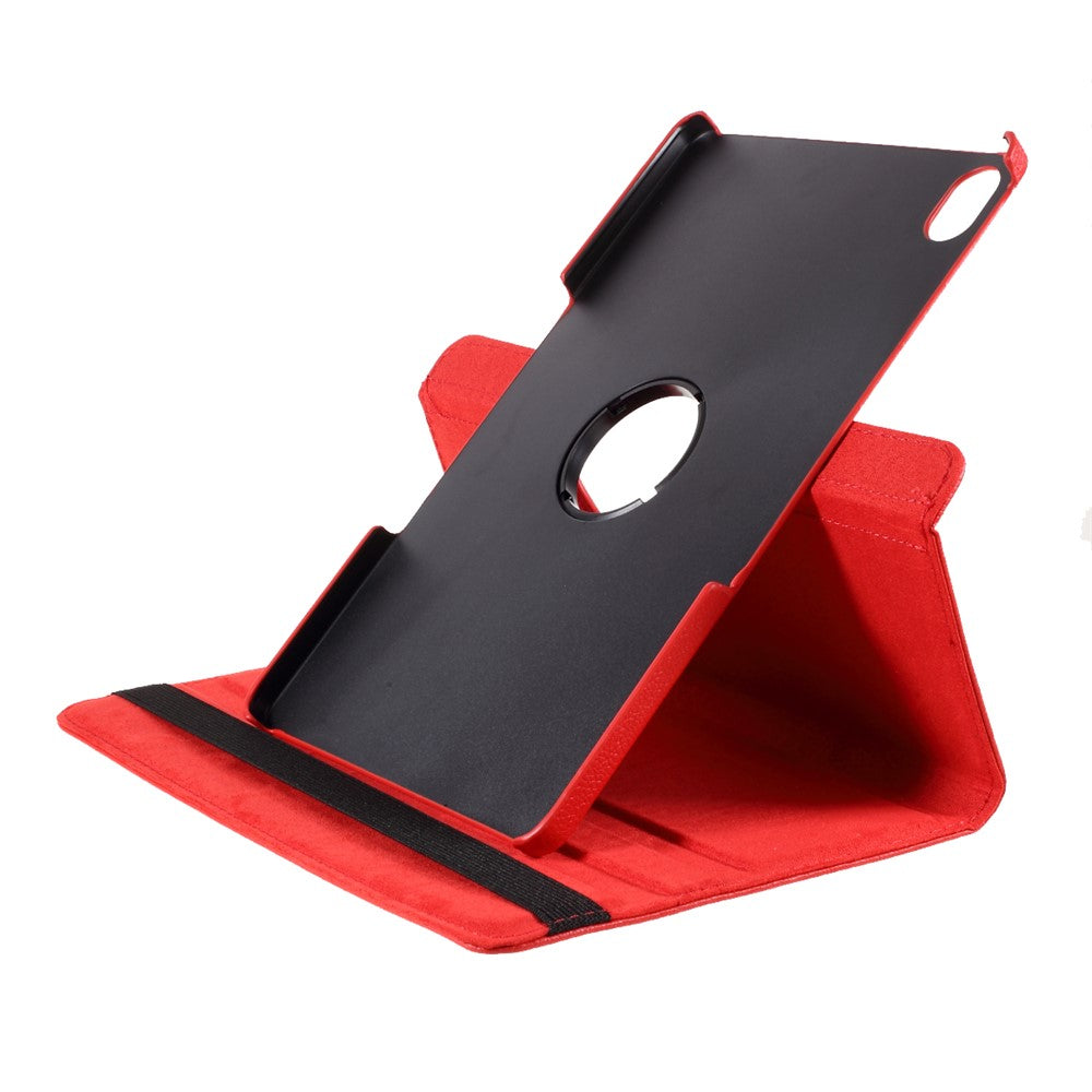 360 Degrees Rotating Stand Leather Case for Lenovo Tab P11 / P11 5G 11 inch TB-J606F / J606X - Red