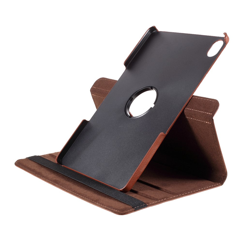 360 Degrees Rotating Stand Leather Case for Lenovo Tab P11 / P11 5G 11 inch TB-J606F / J606X - Brown