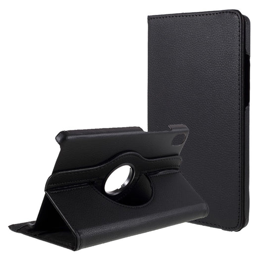 Leather Case with Rotating Stand Cover for Lenovo Tab M8 (1st Gen) HD8505/M8 (2nd Gen) HD8705 - Black