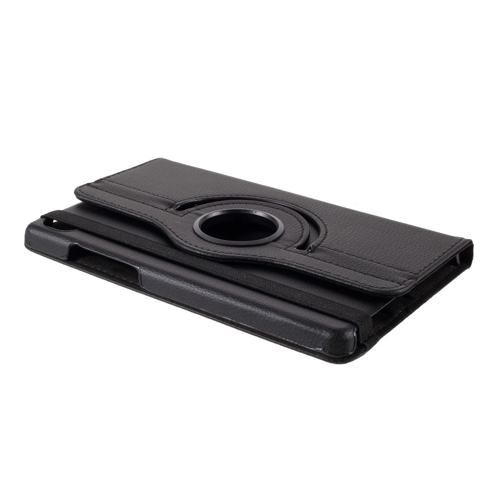 Leather Case with Rotating Stand Cover for Lenovo Tab M8 (1st Gen) HD8505/M8 (2nd Gen) HD8705 - Black