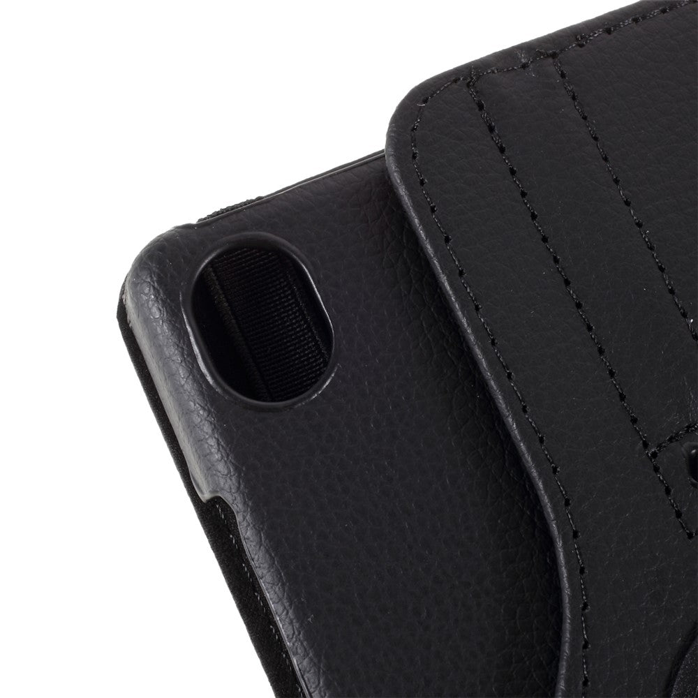 Leather Case with Rotating Stand Cover for Lenovo Tab M8 (1st Gen) HD8505/M8 (2nd Gen) HD8705 - Black