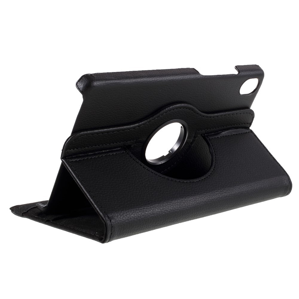 Leather Case with Rotating Stand Cover for Lenovo Tab M8 (1st Gen) HD8505/M8 (2nd Gen) HD8705 - Black