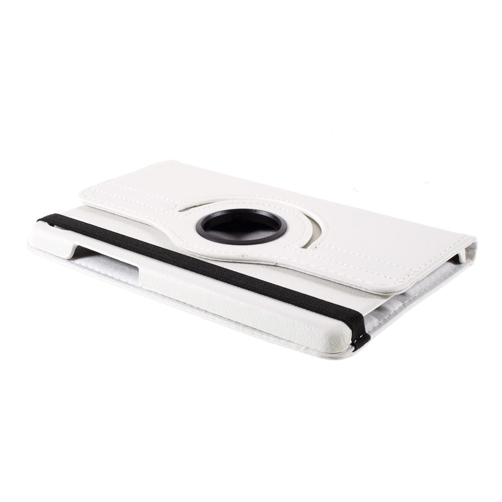 Leather Case with Rotating Stand Cover for Lenovo Tab M8 (1st Gen) HD8505/M8 (2nd Gen) HD8705 - White