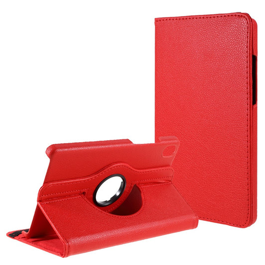 Leather Case with Rotating Stand Cover for Lenovo Tab M8 (1st Gen) HD8505/M8 (2nd Gen) HD8705 - Red
