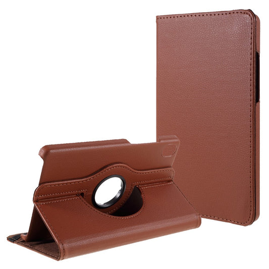 Leather Case with Rotating Stand Cover for Lenovo Tab M8 (1st Gen) HD8505/M8 (2nd Gen) HD8705 - Brown