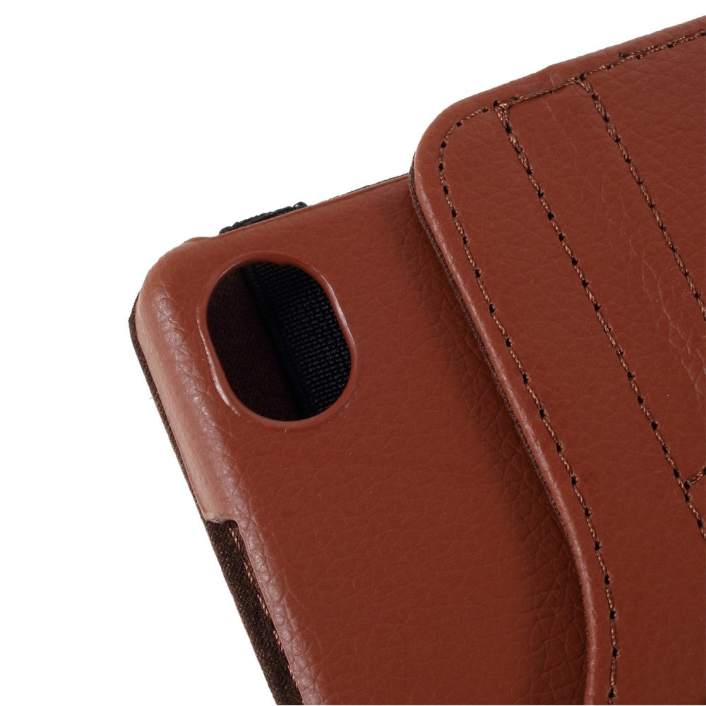 Leather Case with Rotating Stand Cover for Lenovo Tab M8 (1st Gen) HD8505/M8 (2nd Gen) HD8705 - Brown