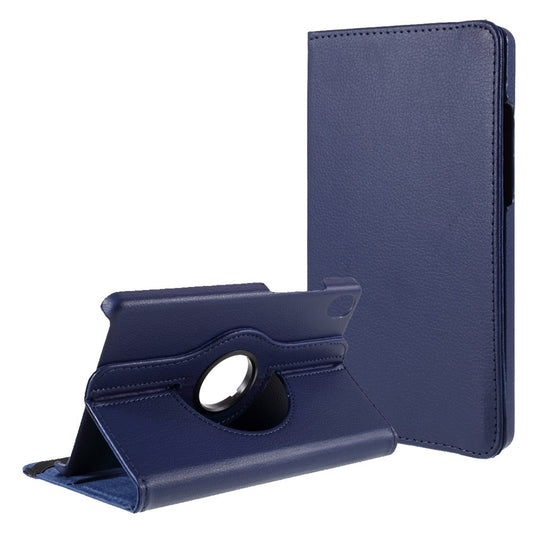 Leather Case with Rotating Stand Cover for Lenovo Tab M8 (1st Gen) HD8505/M8 (2nd Gen) HD8705 - Dark Blue