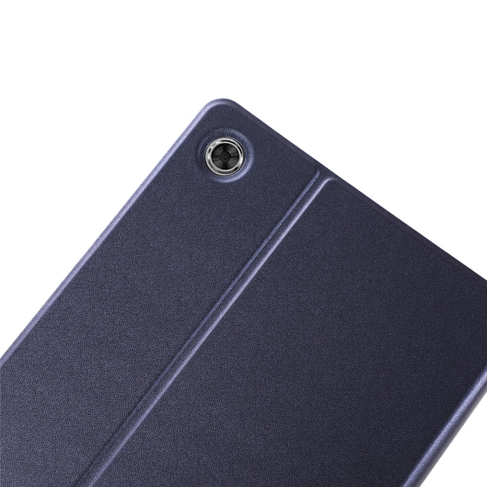 Plain Leather Stand Tablet Cover for Lenovo Tab M10 HD Gen 2 TB-X306X - Dark Blue