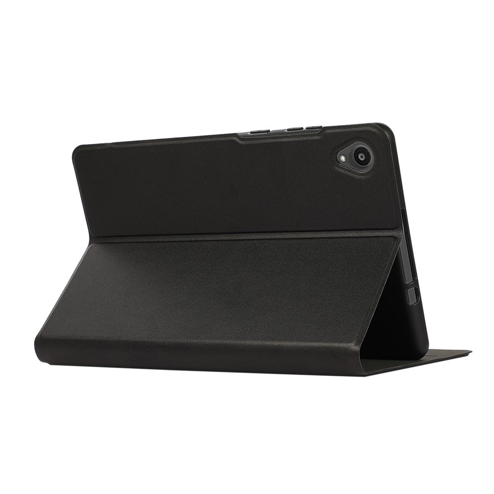 PU Leather Protector Full-Protection Case with Stand for Lenovo Tab M8 (2nd Gen) FHD - Black