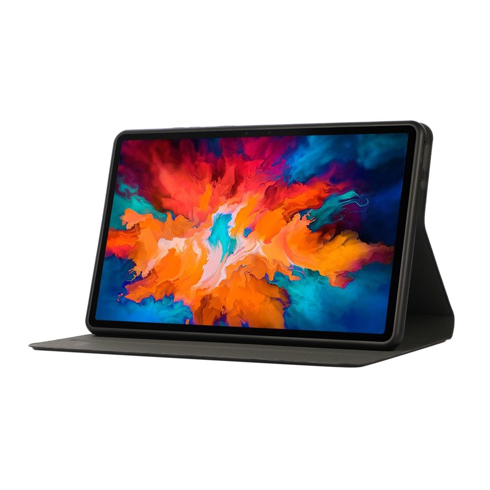 PU Leather Protector Full-Protection Case with Stand for Lenovo Tab M8 (2nd Gen) FHD - Black
