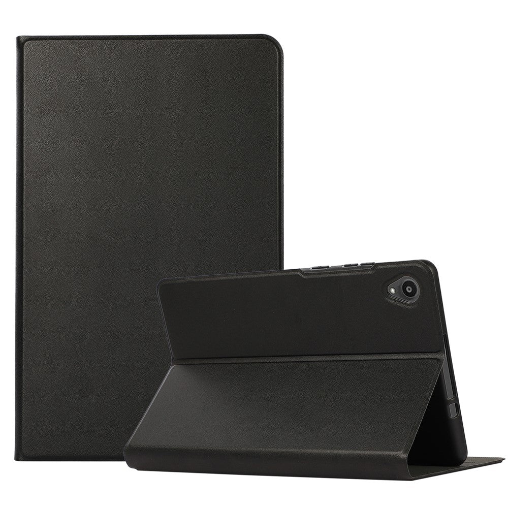 PU Leather Protector Full-Protection Case with Stand for Lenovo Tab M8 (2nd Gen) FHD - Black