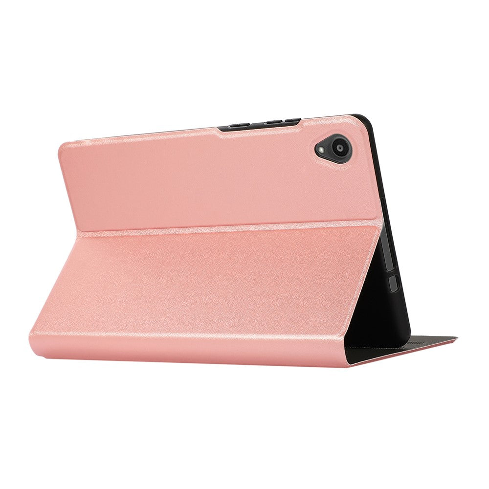 PU Leather Protector Full-Protection Case with Stand for Lenovo Tab M8 (2nd Gen) FHD - Rose Gold