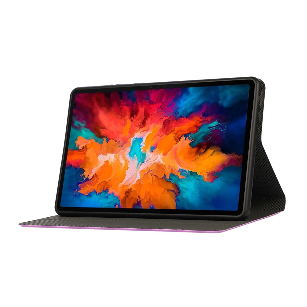 PU Leather Protector Full-Protection Case with Stand for Lenovo Tab M8 (2nd Gen) FHD - Purple