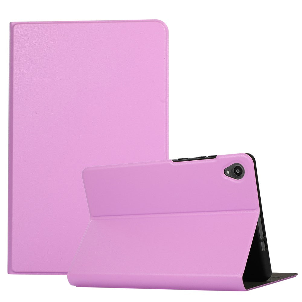PU Leather Protector Full-Protection Case with Stand for Lenovo Tab M8 (2nd Gen) FHD - Purple